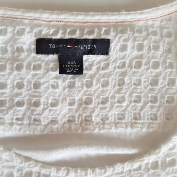 💖Host Pick 💖Tommy Hilfiger Tank Top Sleeveless White  Eyelet Cotton Shirt - Picture 5 of 12